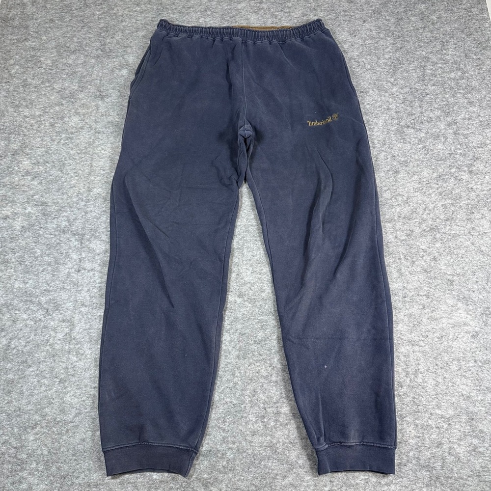 Timberland Sweatpants Mens Small Navy Blue Weathergear Logo Joggers